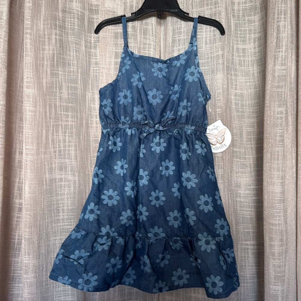 New Sweet Butterfly light weight Jean floral printed dress.